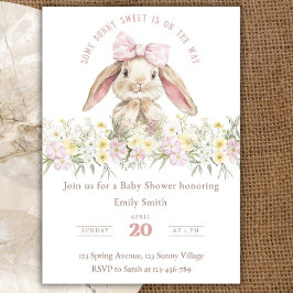 Invitación Some Bunny is on the way Invitation Set, Girl Bunn