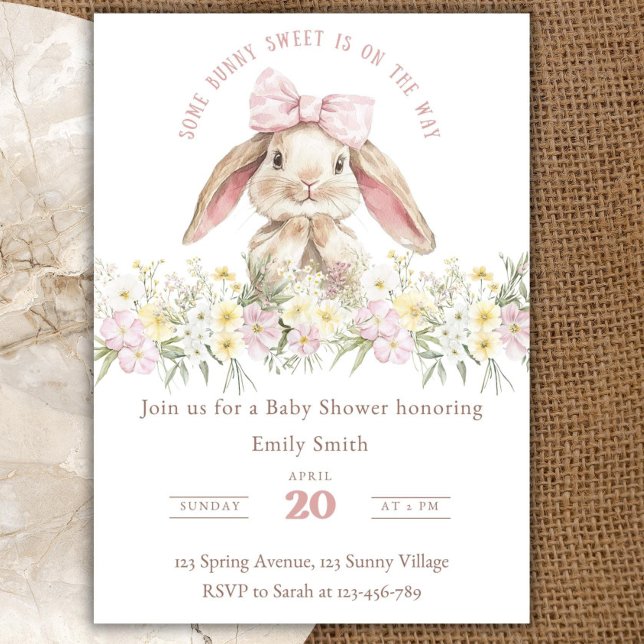 Invitación Some Bunny is on the way Invitation Set, Girl Bunn (Subido por el creador)