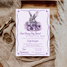 Invitación Some Bunny Is On The Way Purple Baby Shower