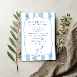 Invitación Some Bunny Is On The Way Whimsical Boy Baby Shower