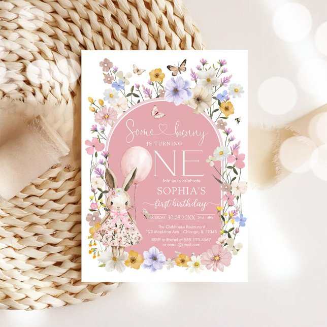 Invitación Some Bunny Is ONE First 1st Birthday Invitation (Subido por el creador)