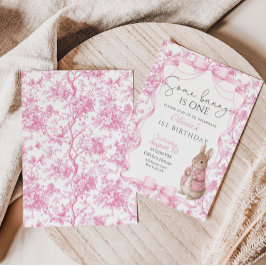 Invitación Some Bunny Is One Girl  1st Birthday Invitation