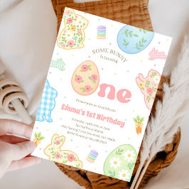 Invitación Some Bunny is Turning One Pastel Birthday