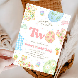 Invitación Some Bunny is Turning Two Pastel Birthday
