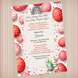 Invitación Some Bunny Loves Me Egg Hunt Little Kids Spring