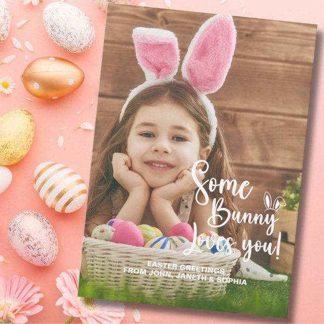 Invitación Some Bunny Loves You Leaving Happy Photo (Subido por el creador)