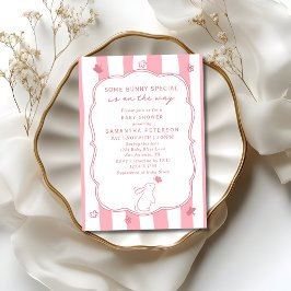 Invitación Some Bunny On The Way Whimsical Girl Baby Shower