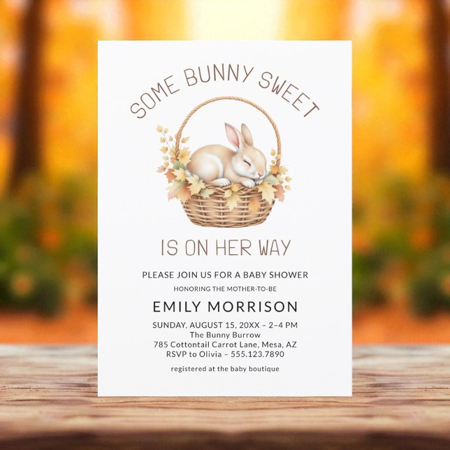 Invitación Some Bunny Sweet Girl Autumn Fall Baby Shower (Subido por el creador)