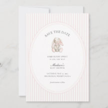Some Bunny Sweet Pink Baby Shower Save the Date 