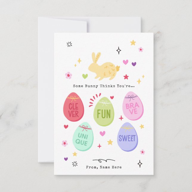 Invitación Some Bunny Thinks You're Awesome Happy Easter Card (Anverso)