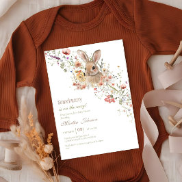 Invitación Somebunny camino a la ducha bebé de flores silvest