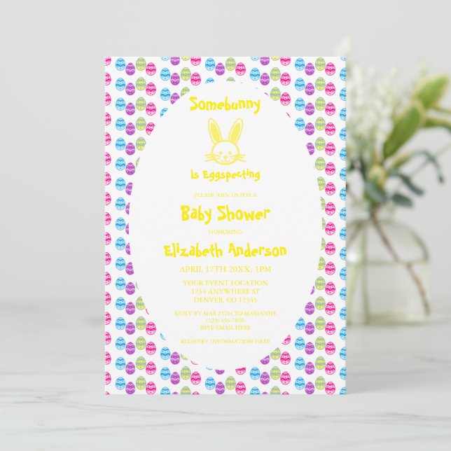 Invitación Somebunny Está Buscando Baby Shower De Pascua (Anverso de pie)