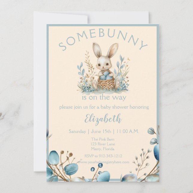 Invitación Somebunny está en camino (Anverso)