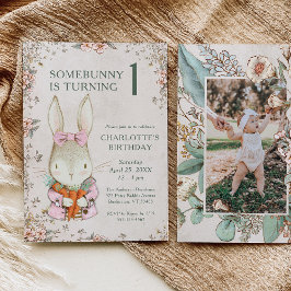 Invitación Somebunny is Turning One 1st Birthday Invitation