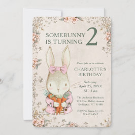 Invitación Somebunny is Turning Two 2nd Birthday Invitation