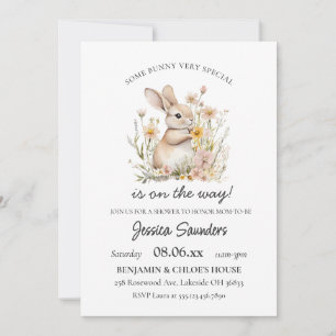 Invitación Somebunny Special Wildflowers Spring Baby Shower