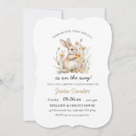 Invitación Somebunny Special Wildflowers Spring Baby Shower