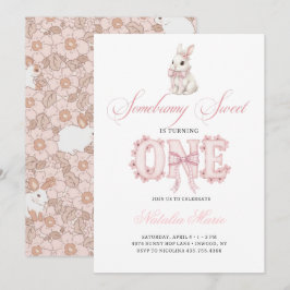 Invitación Somebunny Sweet 1st Birthday Spring Floral Invitat