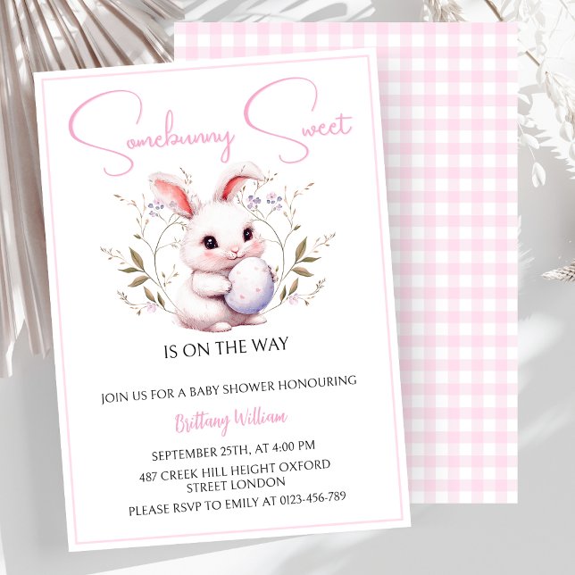 Invitación Somebunny Sweet está en camino Chica Baby Shower (Subido por el creador)