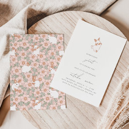 Invitación Somebunny Sweet Spring Floral Chicas 1er cumpleaño