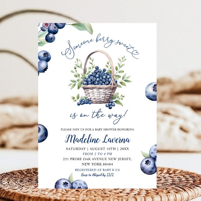 Invitación Someone Berry Sweet Blueberry Baby Shower (Subido por el creador)