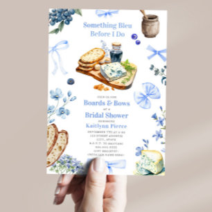 Invitación Something Bleu Tablas de Fiambres y Lazos de Novia
