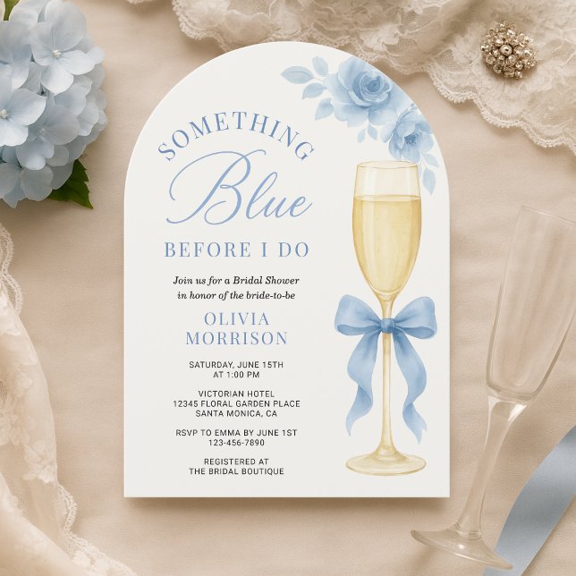 Invitación Something Blue Before I  Do Bow Bridal Shower  (Subido por el creador)
