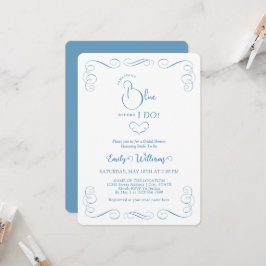 Invitación Something Blue Before I Do Elegant Bridal Shower