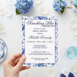 Invitación Something Blue Before I Do Floral Bridal Shower
