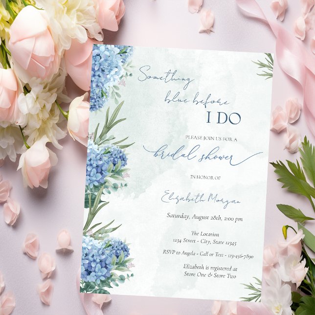 Invitación Something Blue Before I Do Hydrangea (Subido por el creador)