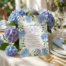 Invitación Something Blue Before I Do Hydrangea Bridal Shower