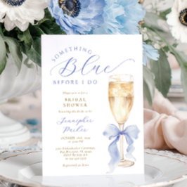 Invitación Something Blue Bow Bridal Shower Invitation