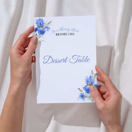 Invitación Something Blue Bridal Shower Dessert Table Sign