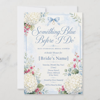 Invitación Something Blue Bridal Shower | Hortensia Azul