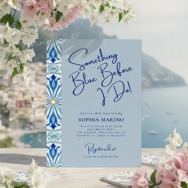 Invitación Something Blue Bridal Shower | Mediterranean Tile 