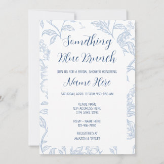 Invitación Something Blue Brunch Bridal Shower Invitation