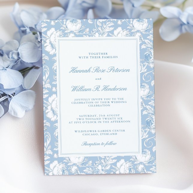 Invitación Something Blue Chinoiserie Wedding (Subido por el creador)