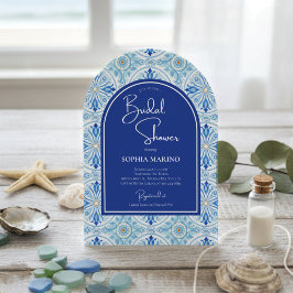 Invitación Something Blue Coastal Mediterranean Bridal Shower