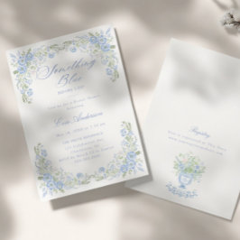 Invitación Something Blue Preppy Floral Bridal Shower