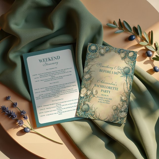 Invitación Something Blue Thistle Bachelorette Party (Subido por el creador)