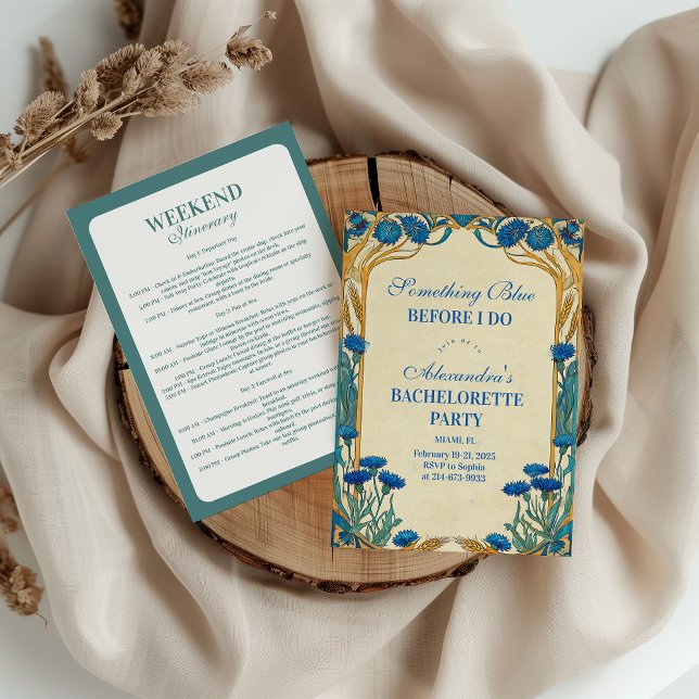 Invitación Something Blue Wildflower Bachelorette Party (Subido por el creador)