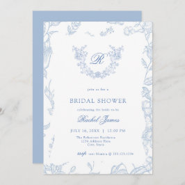 Invitación Something Blue Wildflower Bridal Shower Invitation