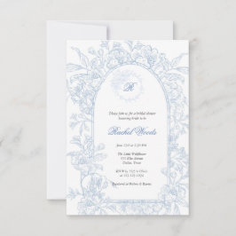 Invitación Something Blue Wildflower Bridal Shower Invitation