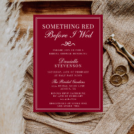 Invitación Something Red Before I Wed Valentine Bridal Shower