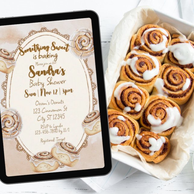 Invitación Something Sweet, Cinnamon Roll Baby Shower (Subido por el creador)
