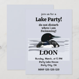Invitación Somormujo Común Somormujo Pájaro Fiesta En El Lago