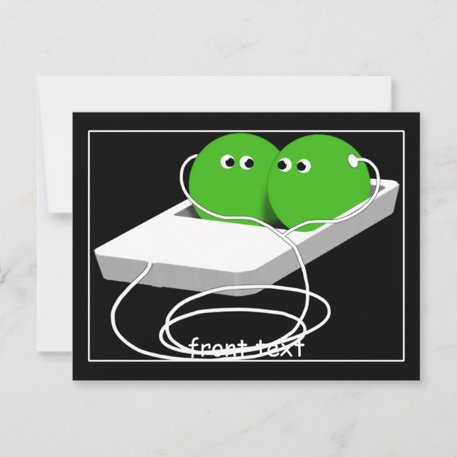 Invitación Somos Como Dos Peas En Un Pod (Anverso)