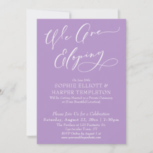 Invitación Somos Eloping, Simple Celebración Púrpura