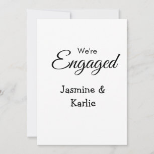 Invitación Somos pareja comprometida nombre romántico elegant