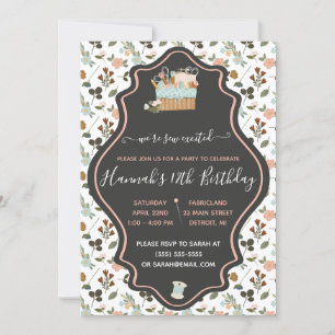 Invitación Somos una fiesta de cumpleaños temática de bordado